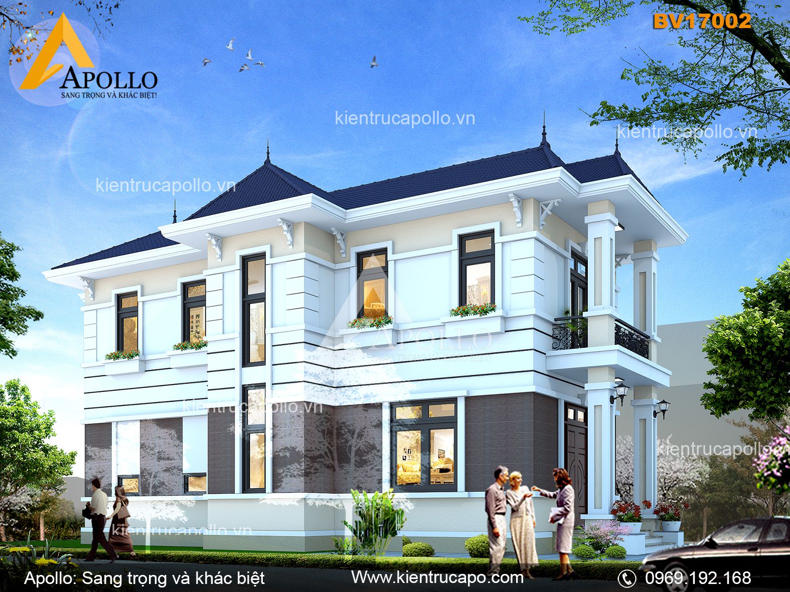 Mẫu nhà vườn phong cách giữa đồng quê (BV17002)